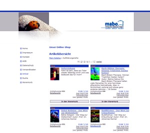 Webseite des mabo-Verlag